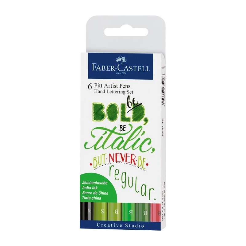 SET 6 ROTULADORES PINCEL FABER CASTELL PITT HAND LETTERING