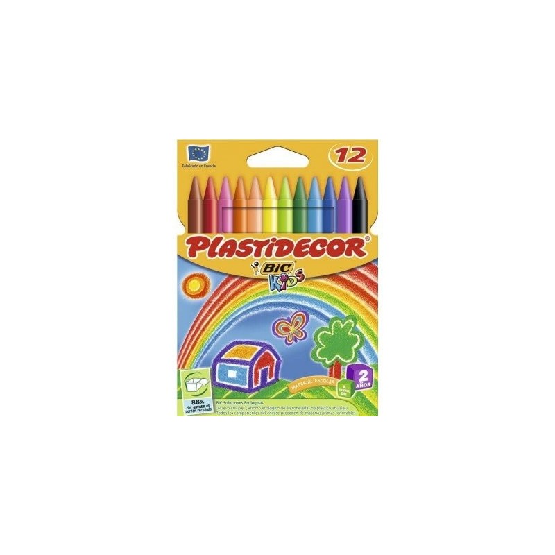 CERA PLASTIDECOR C/12 COLORES SURTIDOS NUEVO