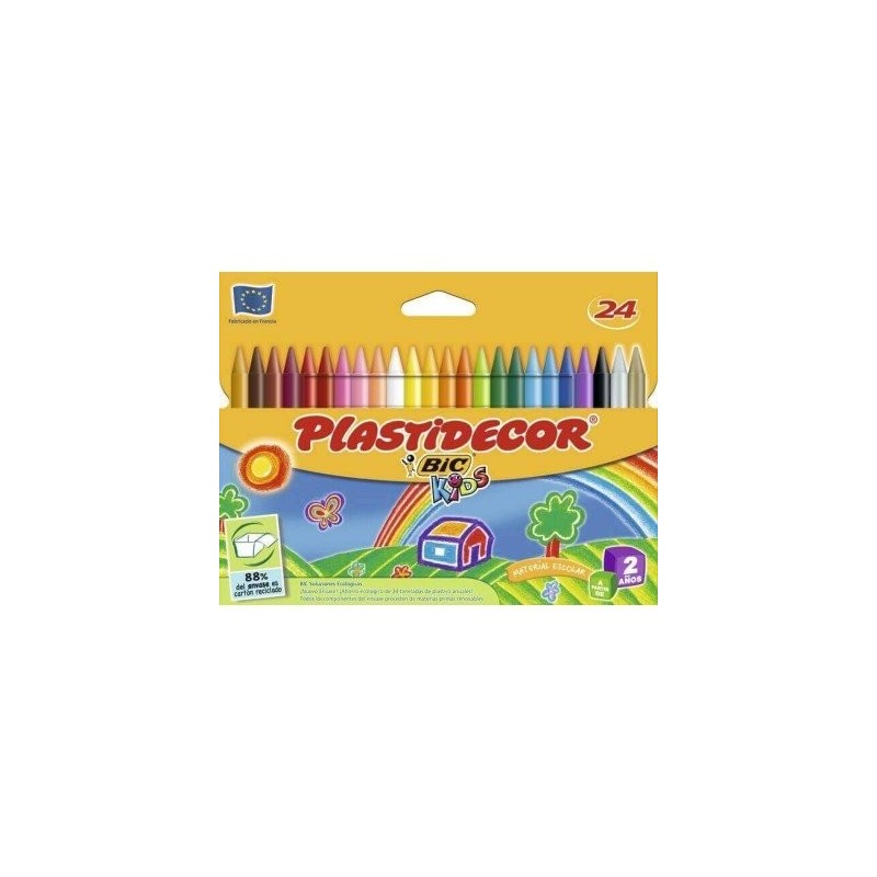 CERA PLASTIDECOR C/24 COLORES SURTIDOS NUEVO