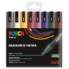 ROTULADOR UNI POSCA PC-5M ESTUCHE 8 COLORES OSCUROS