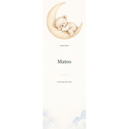 Marcapáginas de bautizo personalizados · colección bautizo estrellas